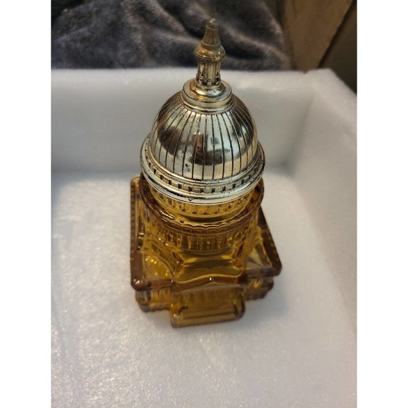 Vintage Avon Bottle 3-Tier Capitol Building Amber Aftershave Perfume Cologne - Picture 5 of 8